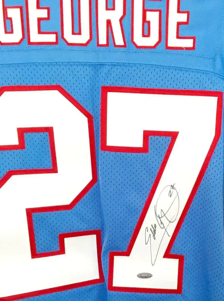 Eddie George signed 1997 Tennessee Oilers Starter jersey TRISTAR - AutographsForSale.com