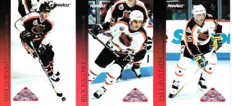 3 1993-94 Pinnacle All-Stars insert cards Pat LaFontaine Mike Modano Rick Tocchet - AutographsForSale.com