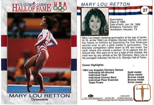 Mary Lou Retton prototype 1991 Impel US Olympic Hall of Fame card RARE - AutographsForSale.com
