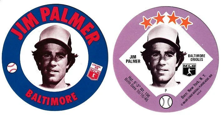 2 Jim Palmer Baltimore Orioles 1978 MSA discs (Papa Gino’s and Tastee-Freez) - AutographsForSale.com