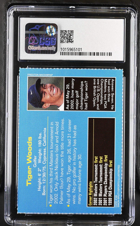 Tiger Woods 2002 Sports Illustrated for Kids golf card CSG 9 - AutographsForSale.com