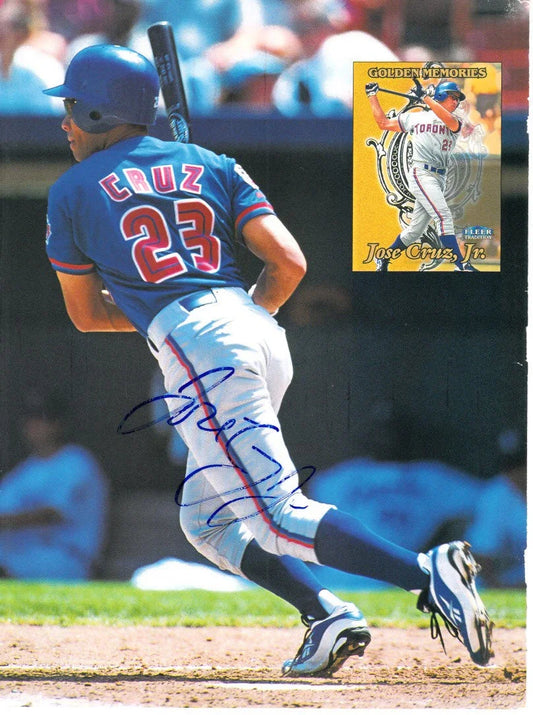 Jose Cruz Jr signed Blue Jays Beckett Baseball cover photo - AutographsForSale.com