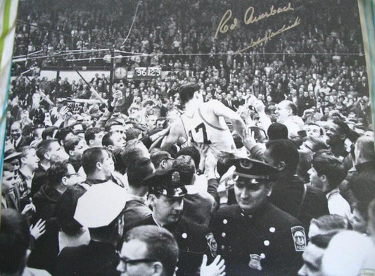 Red Auerbach & John Havlicek signed Celtics 1965 NBA Championship 16x20 poster or photo - AutographsForSale.com