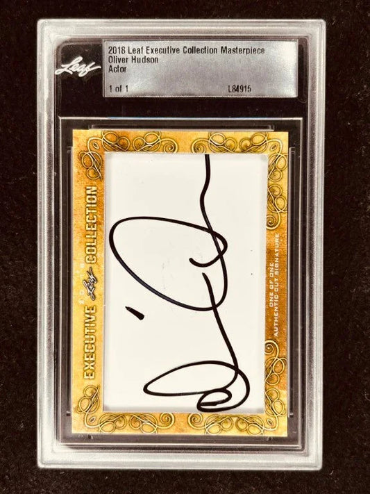 Oliver Hudson 2018 Leaf Masterpiece Cut Signature certified signed card 1/1 JSA Rules of Engagement - AutographsForSale.com