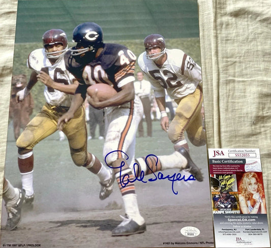Gale Sayers autographed Chicago Bears 11x14 action photo JSA - AutographsForSale.com
