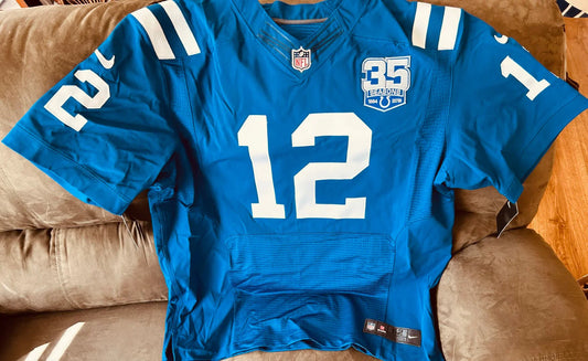 Andrew Luck Indianapolis Colts 2018 Nike Elite game model blue jersey NEW - AutographsForSale.com