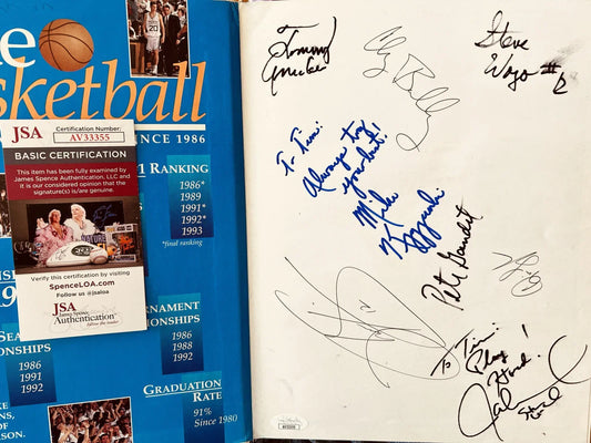 Duke Blue Devils Legends signed 1993 Yearbook Coach K Tommy Amaker JSA - AutographsForSale.com