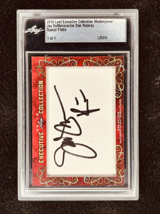 Rascal Flatts 2018 Leaf Cut Signature certified autograph card 1/1 Jay DeMarcus Joe Don Rooney JSA - AutographsForSale.com