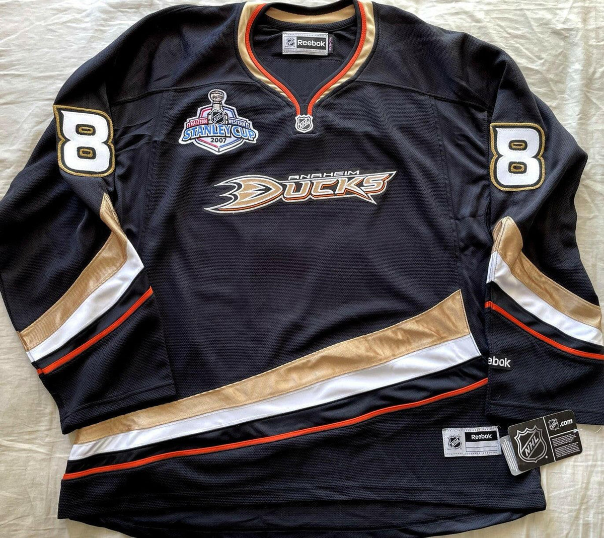 Teemu Selanne Anaheim Ducks Reebok 2007 Stanley Cup Finals jersey - AutographsForSale.com