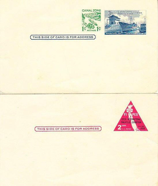 1956 FIPEX and 1963 Canal Zone unused USPS postal cards - AutographsForSale.com