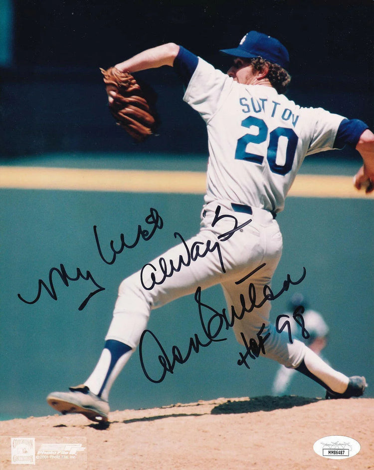 Don Sutton signed LA Dodgers 8x10 photo w/ My best Always HOF 98 JSA - AutographsForSale.com