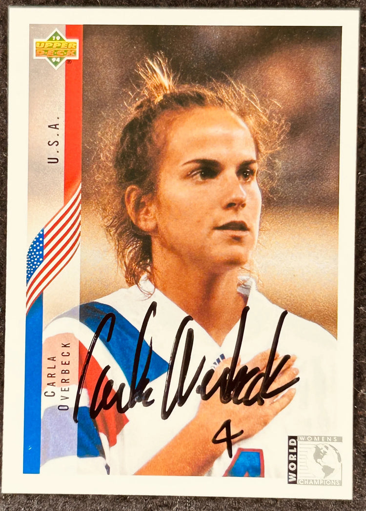 Carla Overbeck autographed US Soccer 1994 Upper Deck Rookie Card 1999 USWNT - AutographsForSale.com