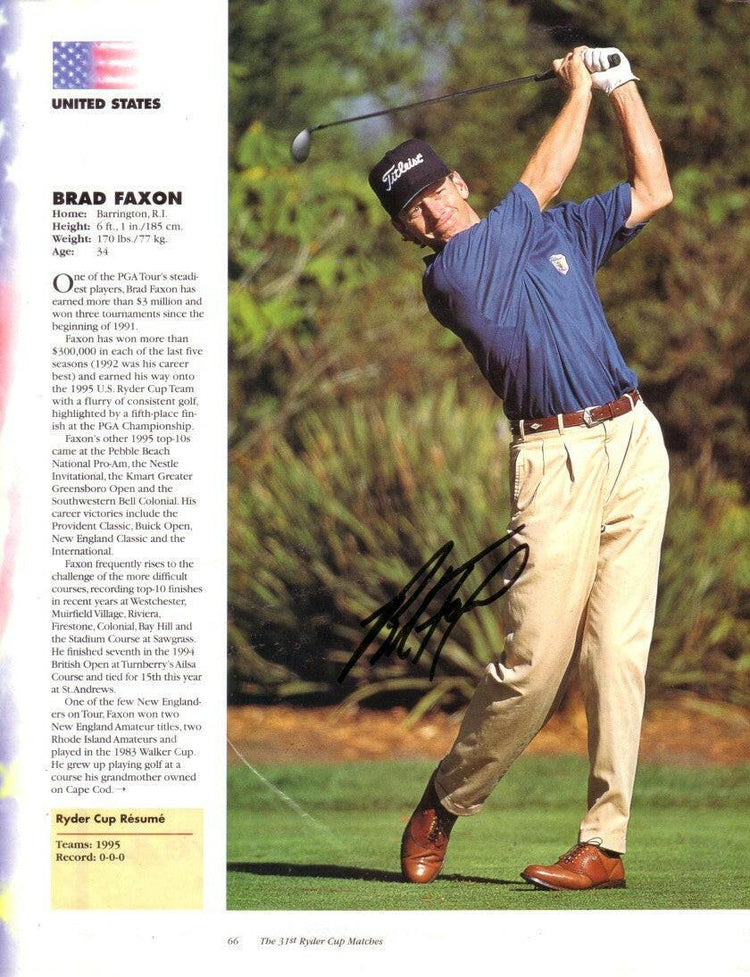 Brad Faxon autographed full page golf magazine photo - AutographsForSale.com
