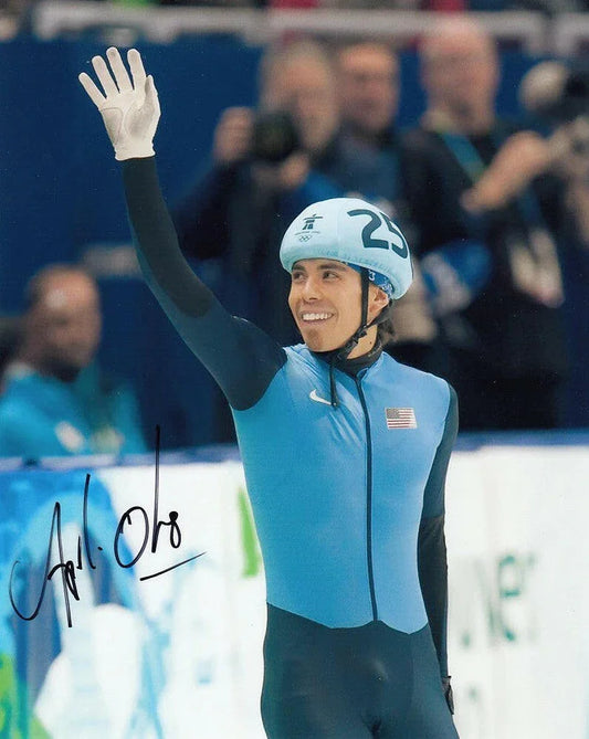 Apolo Anton Ohno autographed 2010 Winter Olympics 8x10 photo - AutographsForSale.com