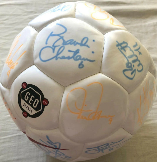 1999 US Women's World Cup team autographed Nike soccer ball Mia Hamm Briana Scurry USWNT - AutographsForSale.com