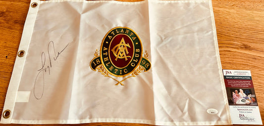Larry Nelson signed Atlanta Athletic Club embroidered golf flag JSA - AutographsForSale.com