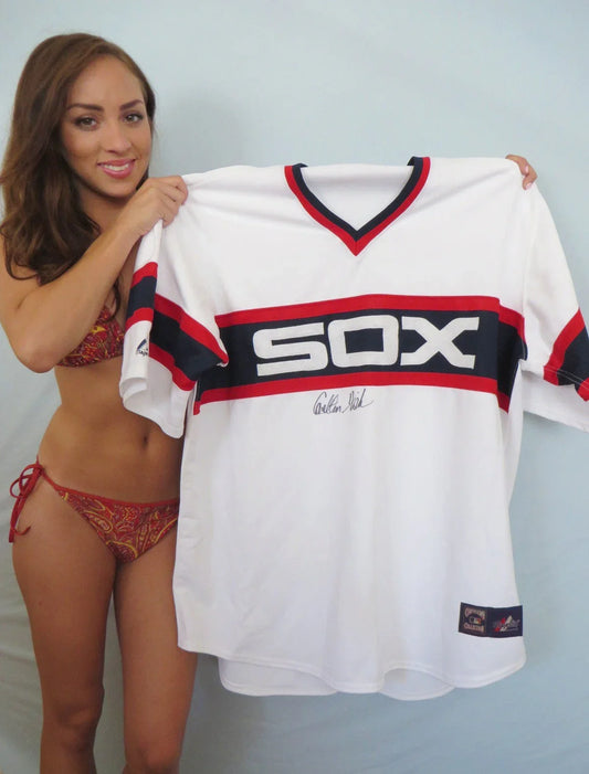 Carlton Fisk signed 1985 White Sox Majestic retro jersey JSA - AutographsForSale.com