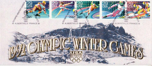 1992 Olympic Winter Games Albertville USPS Letter Size cachet envelope - AutographsForSale.com