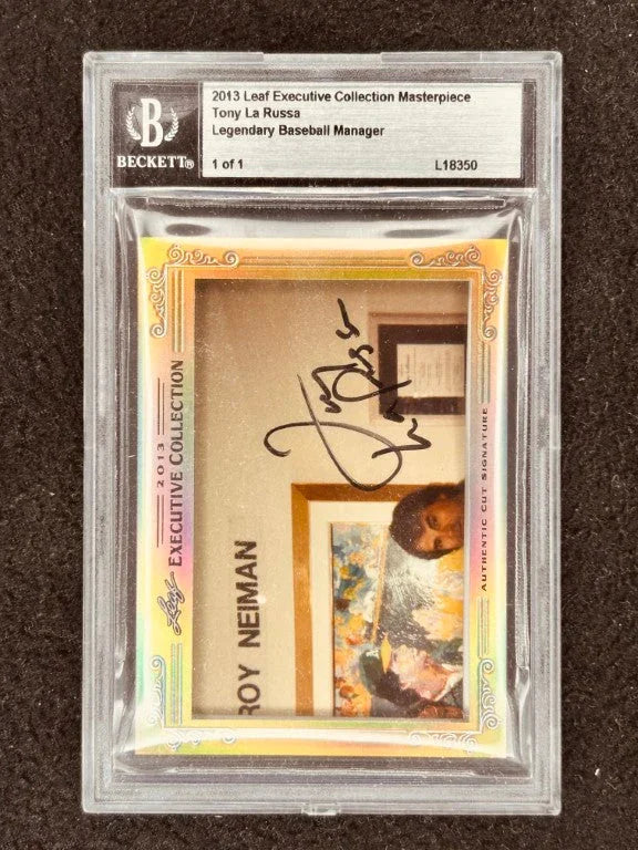 Tony LaRussa 2013 Leaf Masterpiece Cut Signature certified signed card 1/1 JSA Oakland A’s St Louis Cardinals - AutographsForSale.com