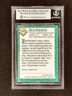 Diego Maradona 1990 Sports Illustrated for Kids soccer card BGS 9 MINT Argentina - AutographsForSale.com