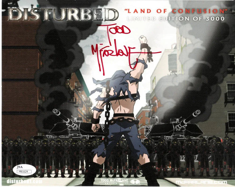 Todd McFarlane autographed Disturbed Land of Confusion 8x10 artwork print JSA - AutographsForSale.com