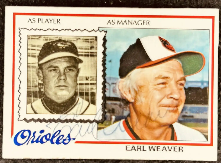 Earl Weaver autographed Baltimore Orioles 1978 Topps card - AutographsForSale.com