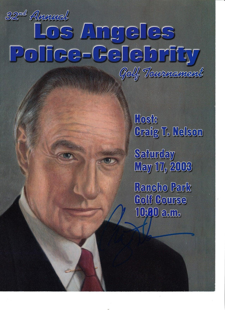Craig T Nelson signed 2003 LAPD Celebrity golf program cover - AutographsForSale.com