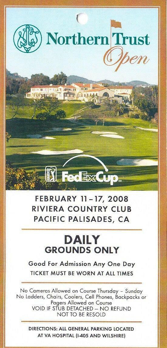 2008 Northern Trust Open Riviera golf ticket Phil Mickelson PGA Tour Win 33 - AutographsForSale.com