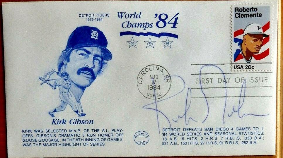 Kirk Gibson autographed Detroit Tigers 1984 World Series Champions cachet envelope JSA - AutographsForSale.com