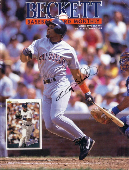 Gary Sheffield autographed San Diego Padres 1992 Beckett Baseball magazine cover - AutographsForSale.com