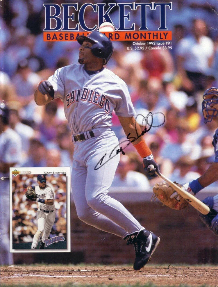 Gary Sheffield signed SD Padres 1992 Beckett Baseball cover - AutographsForSale.com