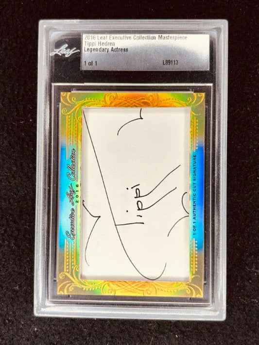 Tippi Hedren 2016 Leaf Masterpiece Cut Signature certified signed card 1/1 JSA Birds - AutographsForSale.com