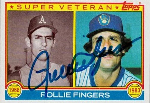 Rollie Fingers autographed Milwaukee Brewers 1983 Topps Super Veteran card - AutographsForSale.com