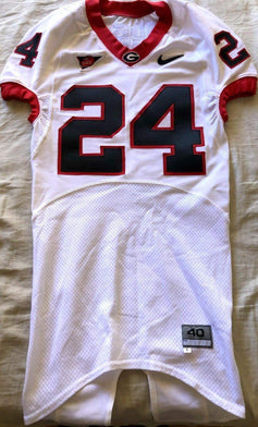 Knowshon Moreno Georgia Bulldogs 2008 team issue Nike white game model jersey - AutographsForSale.com