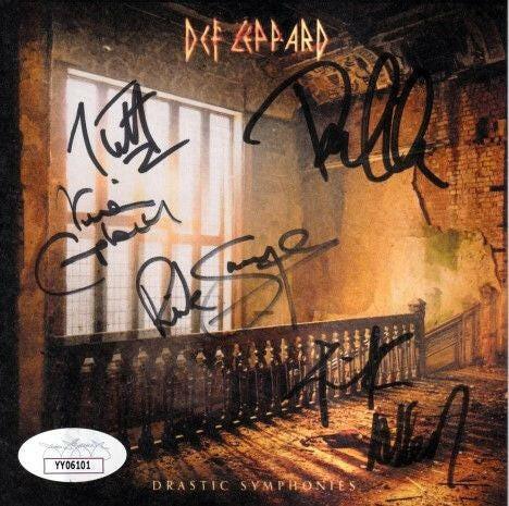 Def Leppard Complete Group autographed Drastic Symphonies CD insert JSA - AutographsForSale.com