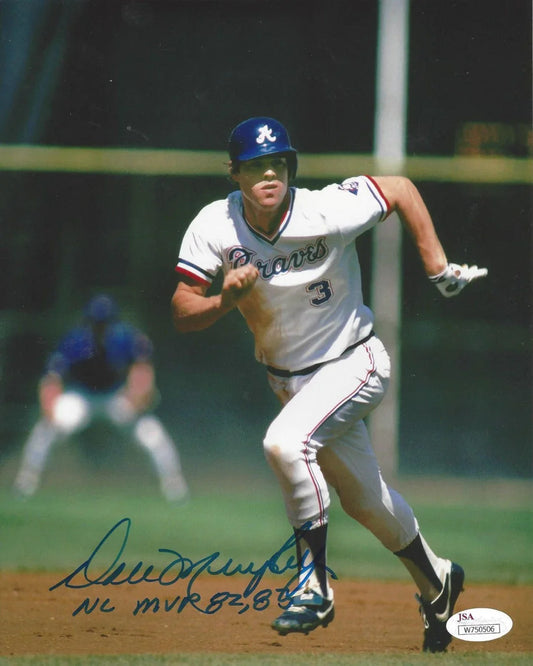 Dale Murphy signed Braves 8x10 photo w/ NL MVP 82 83 JSA - AutographsForSale.com