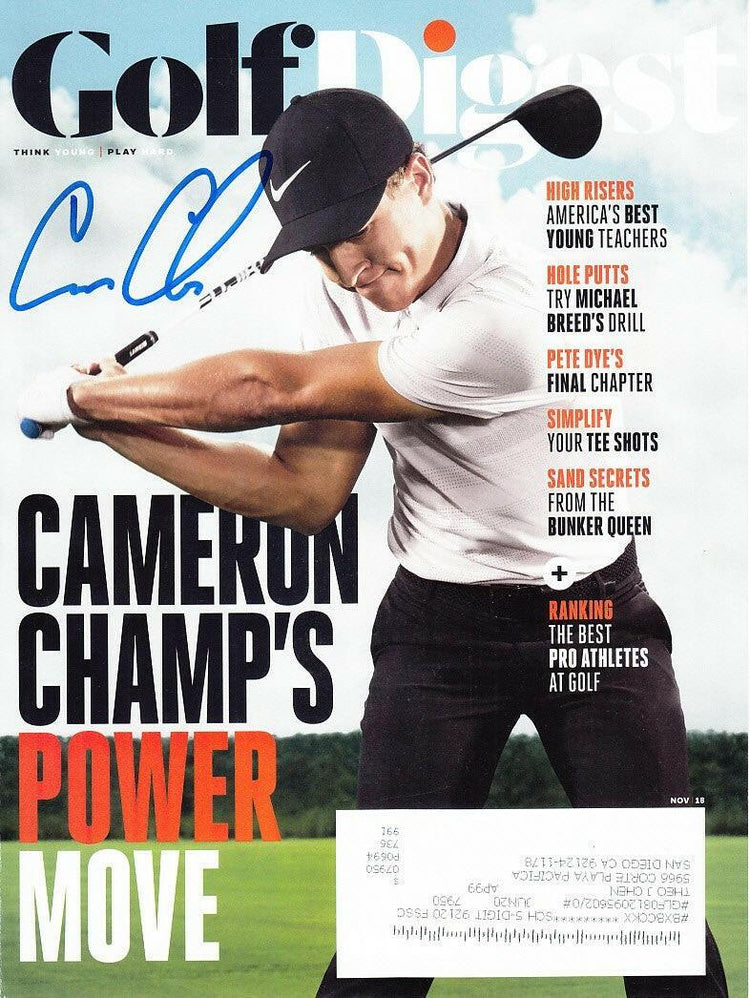 Cameron Champ autographed 2018 Golf Digest magazine cover - AutographsForSale.com
