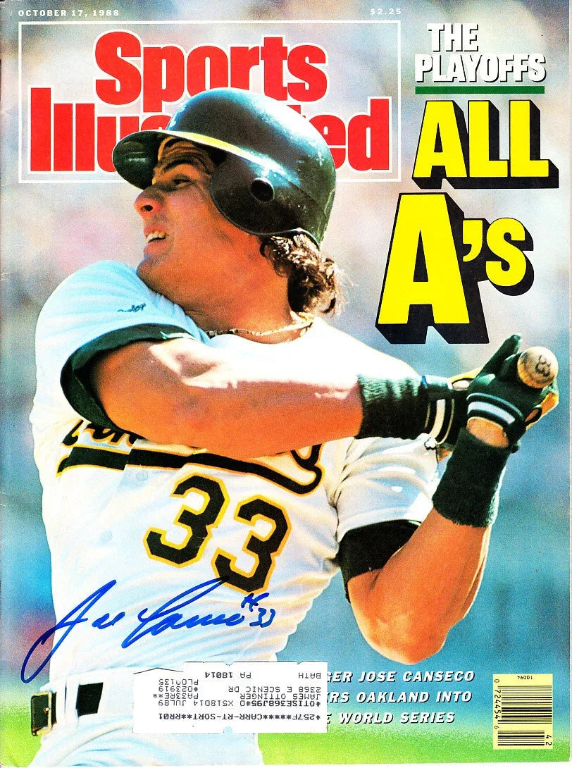 Jose Canseco signed Oakland A’s 1988 Sports Illustrated magazine - AutographsForSale.com