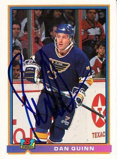 1991-92 Bowman Dan Quinn autographed hockey card - AutographsForSale.com