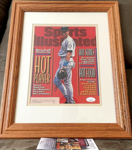 Alex Rodriguez signed Mariners 1996 Sports Illustrated cover framed JSA - AutographsForSale.com
