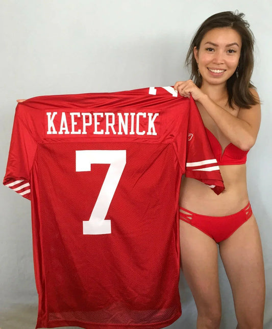 Colin Kaepernick San Francisco 49ers 2011 2012 Reebok stitched red rookie LARGE jersey NEW - AutographsForSale.com