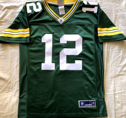 Aaron Rodgers Green Bay Packers NFL Pro Line stitched green youth LARGE jersey - AutographsForSale.com