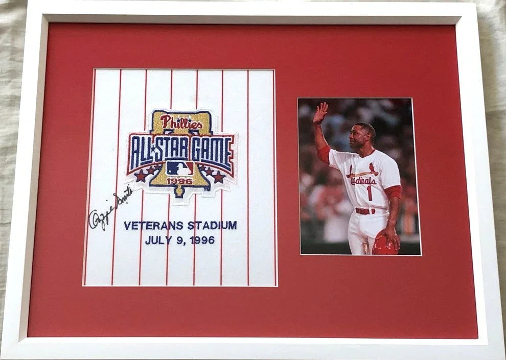 Ozzie Smith signed 1996 All-Star jersey patch framed photo JSA St Louis Cardinals - AutographsForSale.com