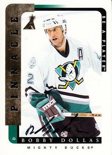 Bobby Dollas certified signed Anaheim Mighty Ducks 1996-97 Be A Player card - AutographsForSale.com