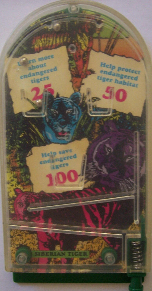 1993 Wendys Endangered Siberian Tigers mini Pinball Toy Game - AutographsForSale.com