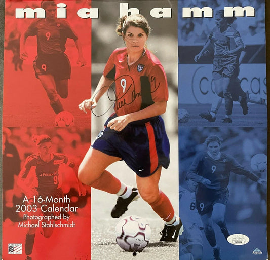 Mia Hamm signed 2003 US Soccer calendar full name signature JSA - AutographsForSale.com