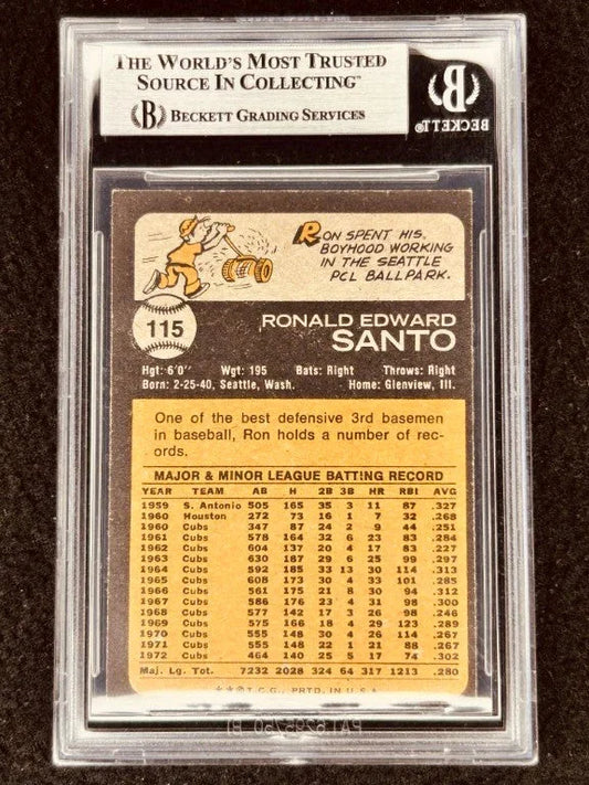 Ron Santo signed Chicago Cubs 1973 Topps card BAS certified - AutographsForSale.com