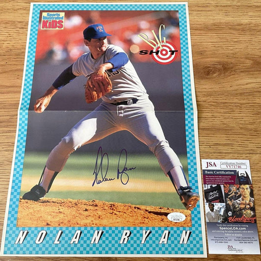 Nolan Ryan signed Texas Rangers 1991 SI for Kids mini poster JSA - AutographsForSale.com