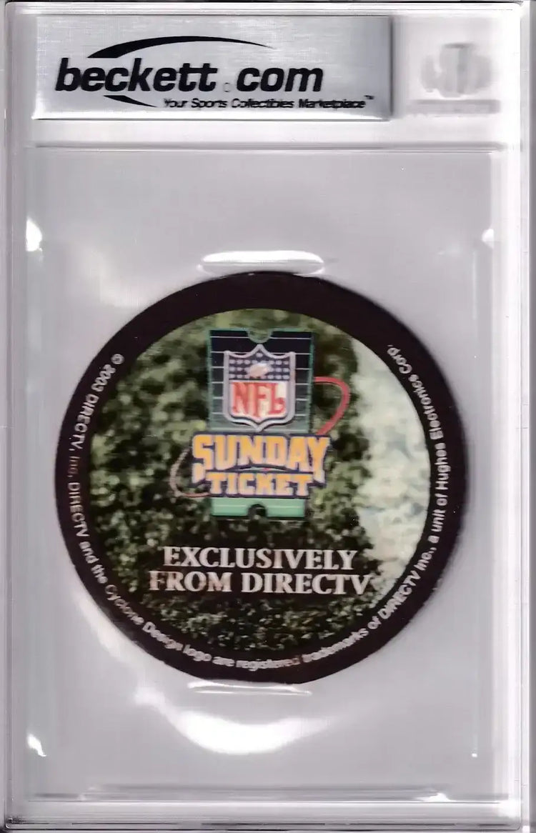 Marshall Faulk signed St Louis Rams 2003 NFL Sunday ticket coaster BAS certified - AutographsForSale.com
