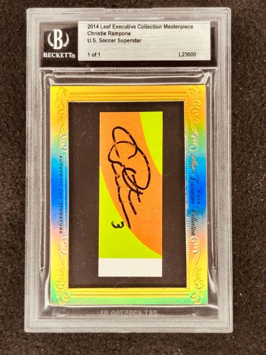 Christie Pearce Rampone 2014 Leaf Masterpiece Cut Signature certified autograph card 1/1 JSA USWNT - AutographsForSale.com